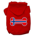 Load image into Gallery viewer, Pet, Dog & Cat Hoodie Screen Printed, "Bone Shaped Norway Flag"
