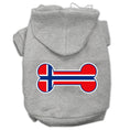 Load image into Gallery viewer, Pet, Dog & Cat Hoodie Screen Printed, "Bone Shaped Norway Flag"