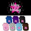 Load image into Gallery viewer, Christmas Pet Hoodie Screen Printed, "Scribble Happy Holidays"