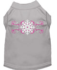 Load image into Gallery viewer, Christmas Screenprinted Dog Shirt, "Pink Snowflake Swirls"