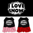 Load image into Gallery viewer, Christmas Pet Dress Screen Printed, "I Love Snow"