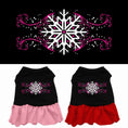Load image into Gallery viewer, Winter Pet Dress Screen Printed, "Pink Snowflake"