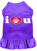 Load image into Gallery viewer, Pet Dress, Screen Printed, "I Heart You"