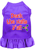 Load image into Gallery viewer, Christmas Pet Dress Screen Printed, "Deck The Halls Y'all"
