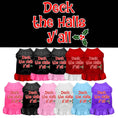 Load image into Gallery viewer, Christmas Pet Dress Screen Printed, "Deck The Halls Y'all"