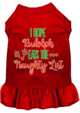 Load image into Gallery viewer, Christmas Pet Dress Screen Printed, "I Hope Rudolph Eats The Naughty List"