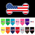 Load image into Gallery viewer, Pet and Dog Bandana Screen Printed, "Bone Shaped American Flag"