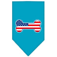 Load image into Gallery viewer, Pet and Dog Bandana Screen Printed, "Bone Shaped American Flag"