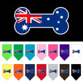 Load image into Gallery viewer, Pet and Dog Bandana Screen Printed, "Bone Shaped Australian Flag"