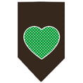 Load image into Gallery viewer, Pet and Dog Bandana Screen Printed, "Green Swiss Dot Heart"