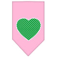 Load image into Gallery viewer, Pet and Dog Bandana Screen Printed, "Green Swiss Dot Heart"