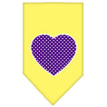 Load image into Gallery viewer, Pet and Dog Bandana Screen Printed, "Purple Swiss Dot Heart"