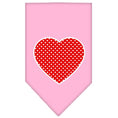 Load image into Gallery viewer, Pet and Dog Bandana Screen Printed, "Red Swiss Dot Heart"