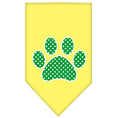 Load image into Gallery viewer, Pet and Dog Bandana Screen Printed, "Green Swiss Dot Paw"