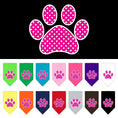 Load image into Gallery viewer, Pet and Dog Bandana Screen Printed, "Pink Swiss Dot Paw"