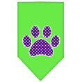 Load image into Gallery viewer, Pet and Dog Bandana Screen Printed, "Purple Swiss Dot Paw"