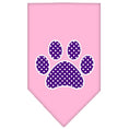 Load image into Gallery viewer, Pet and Dog Bandana Screen Printed, "Purple Swiss Dot Paw"