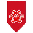 Load image into Gallery viewer, Pet and Dog Bandana Screen Printed, "Red Swiss Dot Paw"