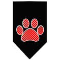 Load image into Gallery viewer, Pet and Dog Bandana Screen Printed, "Red Swiss Dot Paw"