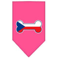 Load image into Gallery viewer, Pet and Dog Bandana Screen Printed, "Bone Shaped Czech Republic Flag"