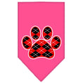 Load image into Gallery viewer, Pet and Dog Bandana Screen Printed, "Red Argyle Paw"