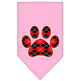 Load image into Gallery viewer, Pet and Dog Bandana Screen Printed, "Red Argyle Paw"