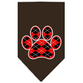 Load image into Gallery viewer, Pet and Dog Bandana Screen Printed, "Red Argyle Paw"