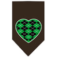 Load image into Gallery viewer, Pet and Dog Bandana Screen Printed, "Green Argyle Heart"