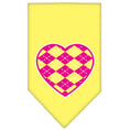 Load image into Gallery viewer, Pet and Dog Bandana Screen Printed, "Pink Argyle Heart"