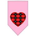 Load image into Gallery viewer, Pet and Dog Bandana Screen Printed, "Red Argyle Heart"