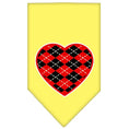 Load image into Gallery viewer, Pet and Dog Bandana Screen Printed, "Red Argyle Heart"