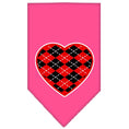 Load image into Gallery viewer, Pet and Dog Bandana Screen Printed, "Red Argyle Heart"