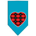Load image into Gallery viewer, Pet and Dog Bandana Screen Printed, "Red Argyle Heart"
