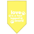 Load image into Gallery viewer, Pet and Dog Bandana Screen Printed, "Love Is A Four Legged Word"