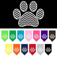 Load image into Gallery viewer, Pet and Dog Bandana Screen Printed, "Chevron Paw"