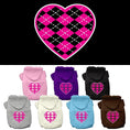 Load image into Gallery viewer, Pet Hoodie "Pink Argyle Heart"