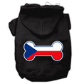 Load image into Gallery viewer, Pet, Dog & Cat Hoodie Screen Printed, "Bone Shaped Czech Republic Flag"