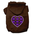 Load image into Gallery viewer, Pet Hoodie "Purple Argyle Heart"