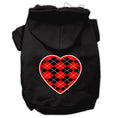 Load image into Gallery viewer, Pet Hoodie "Red Argyle Heart"
