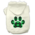 Load image into Gallery viewer, Pet Hoodie "Green Argyle Paw"