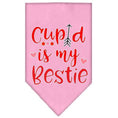 Load image into Gallery viewer, Pet and Dog Bandana Screen Printed, "Cupid Is My Bestie"