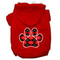 Load image into Gallery viewer, Pet Hoodie "Red Argyle Paw"