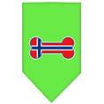 Load image into Gallery viewer, Pet and Dog Bandana Screen Printed, "Bone Shaped Norway Flag"