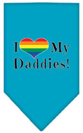 Load image into Gallery viewer, Pet and Dog Bandana Screen Printed, "I Heart My Daddies"