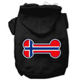 Load image into Gallery viewer, Pet, Dog & Cat Hoodie Screen Printed, "Bone Shaped Norway Flag"