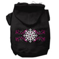 Load image into Gallery viewer, Christmas Pet Hoodie Screen Printed, "Pink Snowflake Swirls"