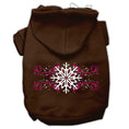 Load image into Gallery viewer, Christmas Pet Hoodie Screen Printed, "Pink Snowflake Swirls"