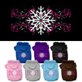 Load image into Gallery viewer, Christmas Pet Hoodie Screen Printed, "Pink Snowflake Swirls"