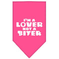 Load image into Gallery viewer, Pet and Dog Bandana Screen Printed, "I'm a Lover, Not A Biter"