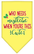 Load image into Gallery viewer, Christmas Pet and Dog Bandana Screen Printed, "Who Needs Mistletoe"